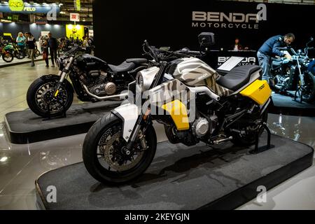 Mailand, Italien. 14.. November 2022. In den letzten Tagen fand die Rho Fiera EICMA in Mailand statt, die jährliche Veranstaltung für Zweirad-Enthusiasten, bei der viele Persönlichkeiten des Motorsports und viele Hersteller weltweit anwesend waren. (Foto: Luca Marenda/Pacific Press) Quelle: Pacific Press Media Production Corp./Alamy Live News Stockfoto
