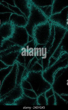Abstrakt grün erröten flüssigen Aquarell Hintergrund mit goldenen Linien, Punkte und Flecken. Pastell Marmor Alkohol Tinte Zeichnung Effekt. Illustration Design Stockfoto