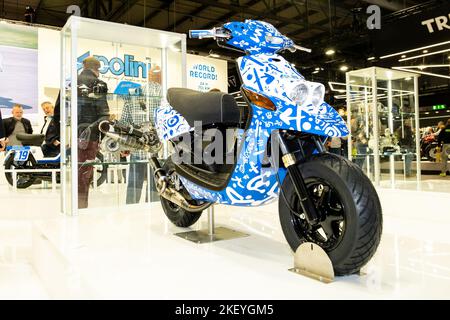 Mailand, Italien. 14.. November 2022. In den letzten Tagen fand die Rho Fiera EICMA in Mailand statt, die jährliche Veranstaltung für Zweirad-Enthusiasten, bei der viele Persönlichkeiten des Motorsports und viele Hersteller weltweit anwesend waren. (Foto: Luca Marenda/Pacific Press) Quelle: Pacific Press Media Production Corp./Alamy Live News Stockfoto