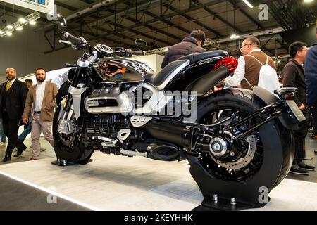 Mailand, Italien. 14.. November 2022. In den letzten Tagen fand die Rho Fiera EICMA in Mailand statt, die jährliche Veranstaltung für Zweirad-Enthusiasten, bei der viele Persönlichkeiten des Motorsports und viele Hersteller weltweit anwesend waren. (Bild: © Luca Marenda/Pacific Press via ZUMA Press Wire) Stockfoto