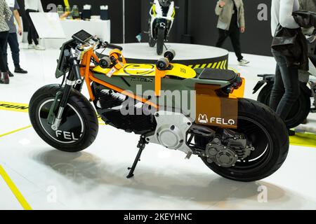 Mailand, Italien. 14.. November 2022. In den letzten Tagen fand die Rho Fiera EICMA in Mailand statt, die jährliche Veranstaltung für Zweirad-Enthusiasten, bei der viele Persönlichkeiten des Motorsports und viele Hersteller weltweit anwesend waren. (Bild: © Luca Marenda/Pacific Press via ZUMA Press Wire) Stockfoto