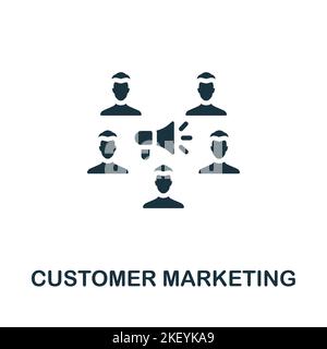 Symbol für das Kundenmarketing. Monochrom Simple Marketing Strategy Icon für Vorlagen, Webdesign und Infografiken Stock Vektor