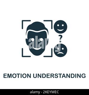 Symbol für das Verständnis von Emotionen. Monochrom Simple Neuromarketing Icon für Templates, Webdesign und Infografiken Stock Vektor