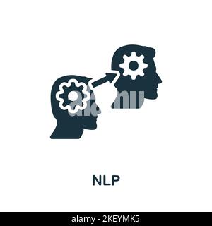 NLP-Symbol. Monochrom Simple Neuromarketing Icon für Templates, Webdesign und Infografiken Stock Vektor