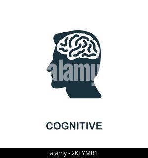 Kognitives Symbol. Monochrom Simple Neuromarketing Icon für Templates, Webdesign und Infografiken Stock Vektor