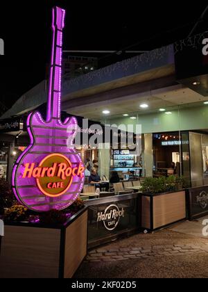 Hard Rock Café im Hafen von Málaga, Spanien. Stockfoto