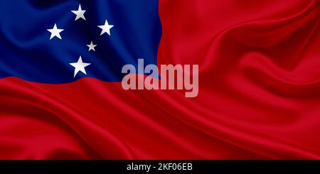 Nationalflagge der Samoa-Inseln Stockfoto