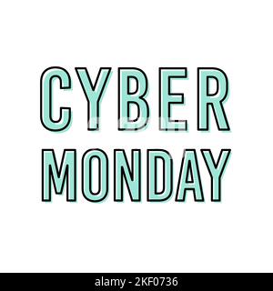 Cyber Monday-Banner. Minimalistischer Text für Werbung, Newsletter, soziale Medien. Vektorgrafik, flaches Design Stock Vektor