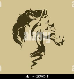 Handgezeichnete Skizze des Hengstes. Vektorgrafik im Retro-Tintenstil. Stock Vektor