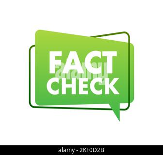 Faktenprüfung. Konzept einer gründlichen Faktenprüfung oder eines einfachen Vergleichs von Beweisen. Vektorgrafik. Stock Vektor