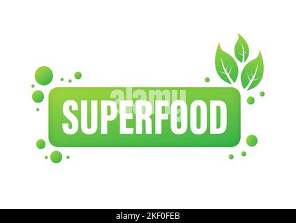 Superfood-Schild, Etikett. Gesunde Ernährung. Vektorgrafik Stock Vektor