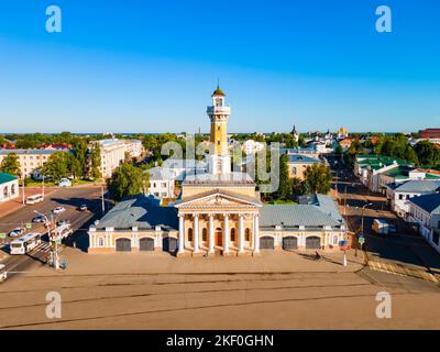 Feuerbeobachtungsturm Luftpanorama in Kostroma Stadt, Goldener Ring von Russland Stockfoto