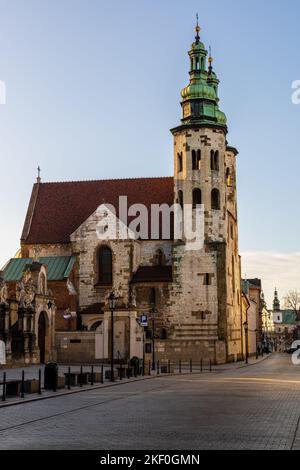 Kirche des heiligen Andreas (Kościół św. Andrzeja), romanische Kirche in der Grodzka Straße, Altstadt, Kraków, Polen. Stockfoto