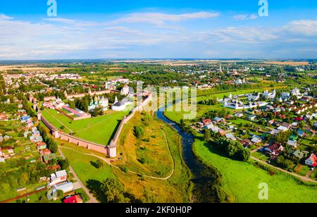 Das Heiland-Kloster von St. Euthymius Luftpanorama in der Stadt Susdal, Goldener Ring von Russland Stockfoto