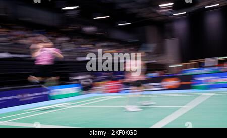 SYDNEY, AUSTRALIEN - 15. NOVEMBER: Langzeitbelichtungsfotografie Po-Hsuan Yang und Ling Fang Hu aus Taiwan in Aktion am 0. Tag der Sathio Group Australian Open 2022 im Quaycenter am 15. November 2022 Stockfoto