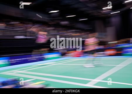 SYDNEY, AUSTRALIEN - 15. NOVEMBER: Langzeitbelichtungsfotografie Po-Hsuan Yang und Ling Fang Hu aus Taiwan in Aktion am 0. Tag der Sathio Group Australian Open 2022 im Quaycenter am 15. November 2022 Stockfoto