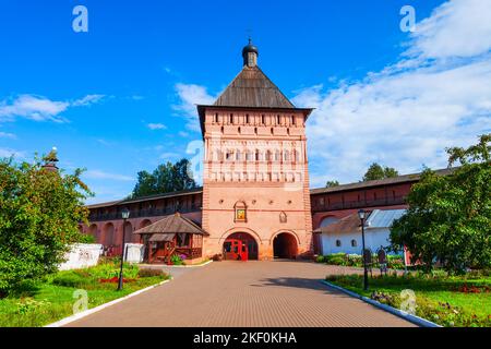 Der Festungsturm am Heiland-Kloster des Hl. Euthymius in der Stadt Susdal, Goldener Ring Russlands Stockfoto