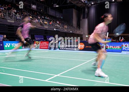 SYDNEY, AUSTRALIEN - 15. NOVEMBER: Langzeitbelichtungsfotografie Po-Hsuan Yang und Ling Fang Hu aus Taiwan in Aktion am 0. Tag der Sathio Group Australian Open 2022 im Quaycenter am 15. November 2022 Stockfoto