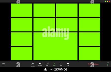 UI-Videoanruf-App. Konzept der Online-Konferenz. UI-Videoanruf-App. Konzept der Online-Konferenz Stock Vektor