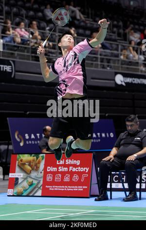 SYDNEY, AUSTRALIEN - 15. NOVEMBER: Po-Hsuan Yang aus Taiwan in Aktion am 0. Tag der Sathio Group Australian Open 2022 im Quaycenter am 15. November 2022 in Sydney, Australien Stockfoto