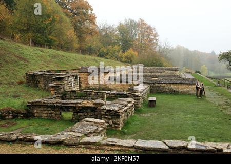 Chedworth römische Villa, Yanworth, Cheltenham, Gloucestershire, England, VEREINIGTES KÖNIGREICH. Stockfoto