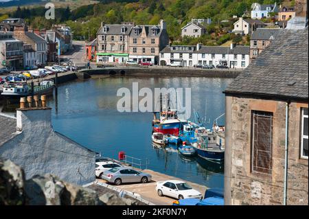 Tarbert Harbour am Loch Lyne in Argyll und Bute Scotland Stockfoto