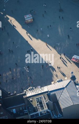 Luftaufnahme der inneren Stadt von Amsterdam, Niederlande Stockfoto
