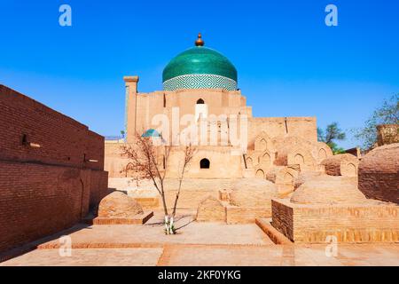 Pakhlavan Makhmoud Mausoleum am Ichan Kala, einer alten ummauerten Innenstadt der Stadt Chiwa in Usbekistan Stockfoto