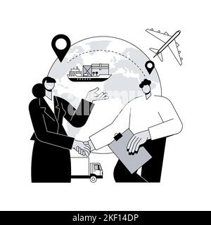 Kollaborative Logistik abstrakte Konzept Vektor Illustration. Lieferkettenpartner, Frachtkostenoptimierung, gemeinsame Speicherung, Geschäftsentscheidungen, abstrakte Metapher für Risikomanagement. Stock Vektor