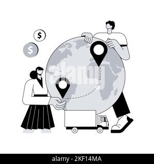 Kollaborative Logistik abstrakte Konzept Vektor Illustration. Lieferkettenpartner, Frachtkostenoptimierung, gemeinsame Speicherung, Geschäftsentscheidungen, abstrakte Metapher für Risikomanagement. Stock Vektor