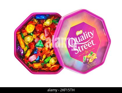 Quality Street eine traditionelle britische Weihnachtskonfektion, Großbritannien Stockfoto