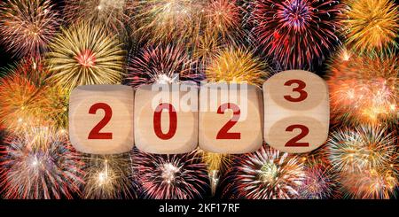 Silvester und Silvester 2023 Stockfoto