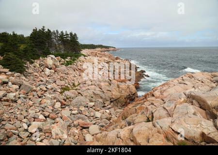 Blick auf die Küste entlang des Cabot Trail, Nova Scotia, Kanada Stockfoto