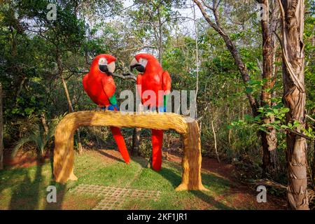 Eingang zum Buraco das Araras, einem großen natürlichen Dolch in der Nähe von Jardim, südlichem Pantanal, Mato Grosso do Sul, Brasilien, das als Lebensraum für Aras bekannt ist Stockfoto