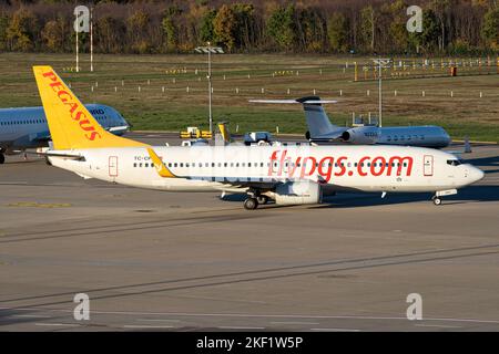 Türkische Pegasus Boeing 737-800 mit Registrierung TC-CPY am Flughafen Köln/Bonn Stockfoto