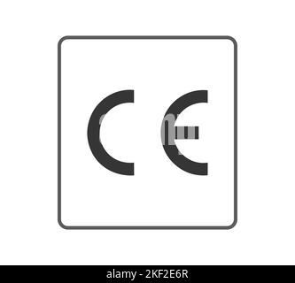 Isoliertes CE-Kennzeichnungssymbol. Konzept der Verpackung und Vorschriften. Stock Vektor