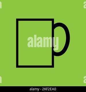 Symbol für Kaffeetasse auf grünem Hintergrund isoliert. Café-Konzept. - Vektor. Vektorgrafik Stock Vektor