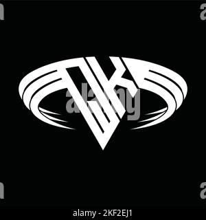 QK-Logo-Monogramm mit Dreiecks-Slice-Design-Vorlage Stock Vektor