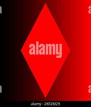 Diamantform von Spielkarten , roter Diamant, Spielkartensymbol, Diamantdarstellung, geeignet für Spieldesign und Banner und Anhänger Stockfoto