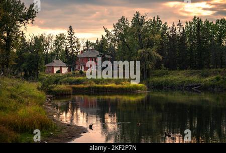 Inglewood Vogelschutzgebiet bei Sonnenuntergang Stockfoto