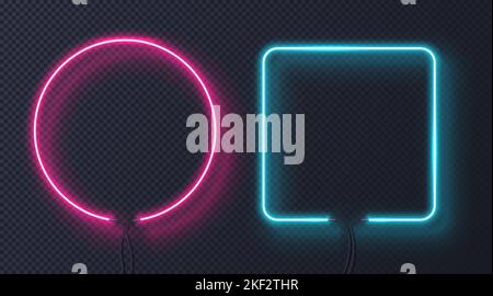 Neonlampe Figuren gesetzt Stock Vektor