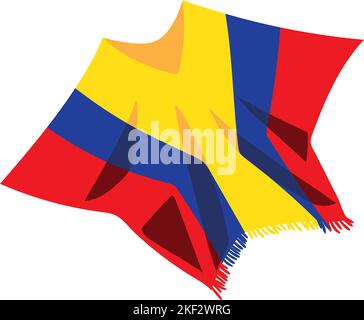 Kolumbianischer Poncho mit Flagge Stock Vektor