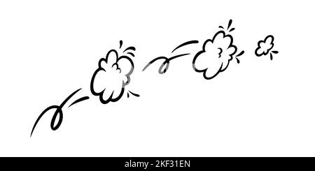 Comic Boom Effekt Wolken. Satz von Explosionsblasen und Rauch. Vektordarstellung auf weißem Hintergrund isoliert Stock Vektor