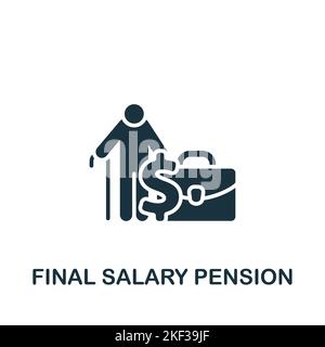 Symbol „Endgehalt Pension“. Monochromes Symbol für einfache Richtlinien für Vorlagen, Webdesign und Infografiken Stock Vektor