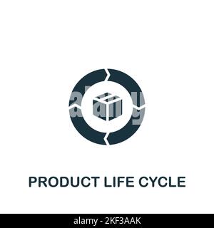 Symbol für den Produktzyklus. Monochromes Symbol für einfaches Produktmanagement für Vorlagen, Webdesign und Infografiken Stock Vektor