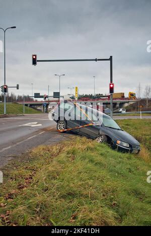 Auto nach dem Unfall Stockfoto