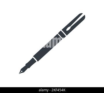 Federfeder, Kalligraphie-Logo-Design. Das Signatursymbol. Stift und Unterzeichner, Underwrite, Ratify Symbol. vektor-Design und Illustration. Stock Vektor