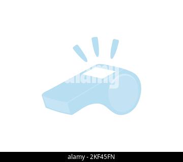 Whistle Sport Silhouette, Sport Accessory Logo Design. Schiedsrichter Trainer Sport Wettbewerb Werkzeug Instrument, Start beenden Spiel stoppen und Aufmerksamkeit. Stock Vektor