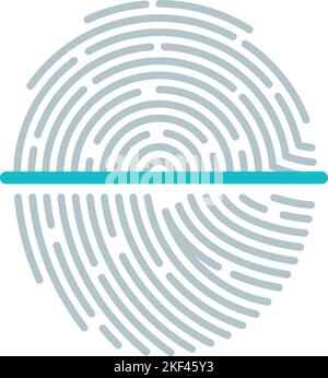 Symbol für Fingerabdruck-Prozess. Autorisierungs-App-Zeichen. Identifikationssymbol Stock Vektor