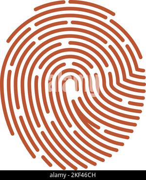 Rotes Fingerabdrucksymbol. Falsches Ergebnis des Scans biometrischer Daten Stock Vektor